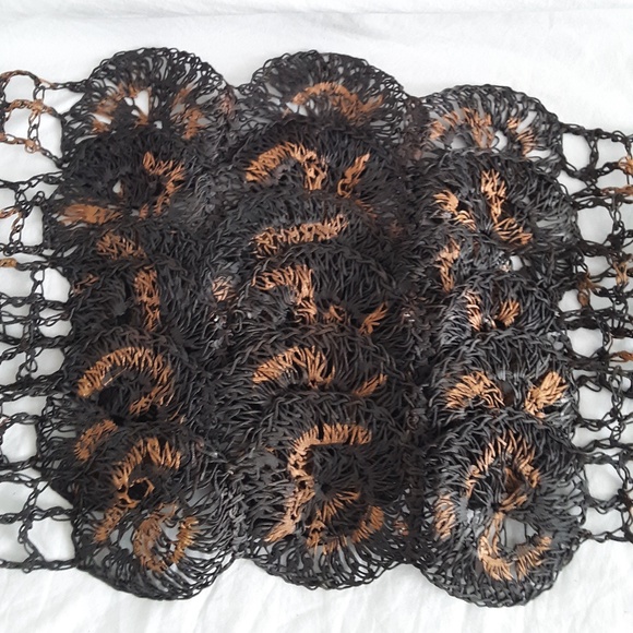 Vintage Black n Copper Woven Wire Adjustable Wide Belt main image 5